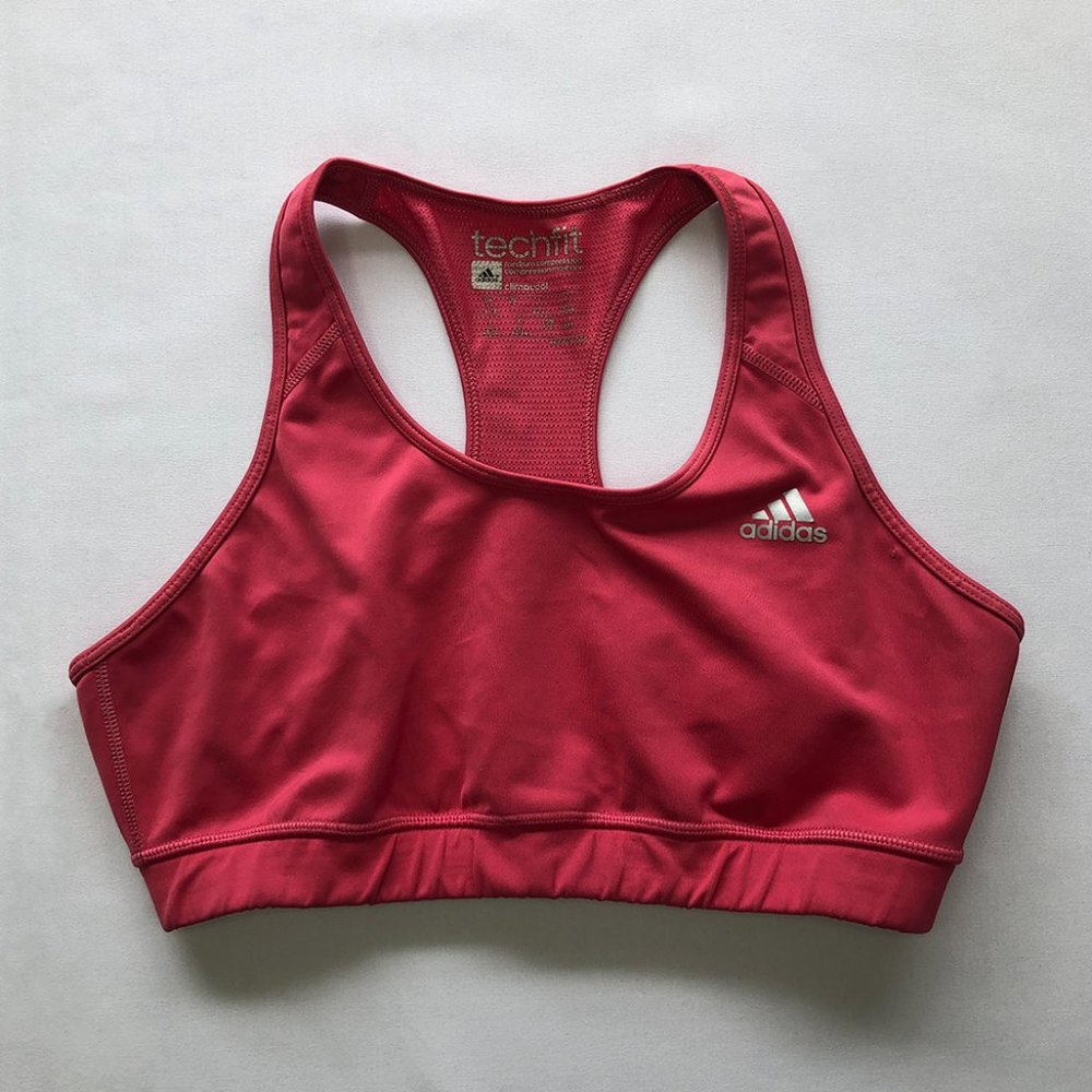 Adidas Techfit Medium Support Pink Sports Bra